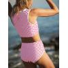 imageSOLY HUX Womens Bikini Sets Plaid High Waisted Bathing Suits Two Piece SwimsuitPink Checkered