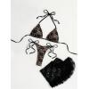 imageSOLY HUX Womens Cheeky Swimsuits Floral Lace Halter Bikini Set Bathing Suits with Cover Up SkirtsBlack Floral