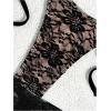 imageSOLY HUX Womens Cheeky Swimsuits Floral Lace Halter Bikini Set Bathing Suits with Cover Up SkirtsBlack Floral