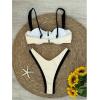 imageSOLY HUX Womens Color Block Bikini Sets 2 Piece Bathing Suits High Cut Cheeky SwimsuitsBeige and Black