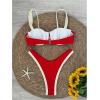 imageSOLY HUX Womens Color Block Bikini Sets 2 Piece Bathing Suits High Cut Cheeky SwimsuitsRed and White