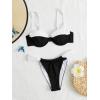 imageSOLY HUX Womens Color Block Underwire Bikini Sets Bathing Suits Two Piece SwimsuitsBlack and White Colorblock