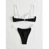 imageSOLY HUX Womens Color Block Underwire Bikini Sets Bathing Suits Two Piece SwimsuitsBlack and White Colorblock