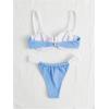 imageSOLY HUX Womens Color Block Underwire Bikini Sets Bathing Suits Two Piece SwimsuitsBlue Colorblock