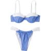 imageSOLY HUX Womens Color Block Underwire Bikini Sets Bathing Suits Two Piece SwimsuitsBlue and White Colorblock