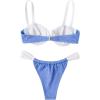 imageSOLY HUX Womens Color Block Underwire Bikini Sets Bathing Suits Two Piece SwimsuitsBlue and White Colorblock