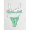 imageSOLY HUX Womens Color Block Underwire Bikini Sets Bathing Suits Two Piece SwimsuitsGreen and White