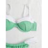 imageSOLY HUX Womens Color Block Underwire Bikini Sets Bathing Suits Two Piece SwimsuitsGreen and White
