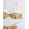 imageSOLY HUX Womens Color Block Underwire Bikini Sets Bathing Suits Two Piece SwimsuitsKhaki and White