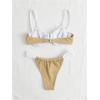 imageSOLY HUX Womens Color Block Underwire Bikini Sets Bathing Suits Two Piece SwimsuitsKhaki and White