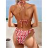 imageSOLY HUX Womens Floral Print Swimsuit Halter Triangle Tie Side String Bikini Set Two Piece Bathing SuitRed and White Floral
