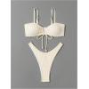 imageSOLY HUX Womens High Waisted Bikini Sets String Bikinis Triangle Swim Suits Two Piece Bathing Suit for Women 2025Plain Beige