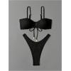 imageSOLY HUX Womens High Waisted Bikini Sets String Bikinis Triangle Swim Suits Two Piece Bathing Suit for Women 2025Solid Black