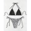 imageSOLY HUX Womens Leopard Print Bikini Sets Halter Triangle Tie Side Two Piece Swimsuit Bathing SuitsBlack and White Leopard
