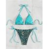 imageSOLY HUX Womens Leopard Print Bikini Sets Halter Triangle Tie Side Two Piece Swimsuit Bathing SuitsBlue Leopard