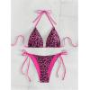 imageSOLY HUX Womens Leopard Print Bikini Sets Halter Triangle Tie Side Two Piece Swimsuit Bathing SuitsHotpink Leopard