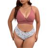 imageSOLY HUX Womens Plus Size Swimsuit Allover Print High Waisted Bikini Sets Two Piece Bathing SuitsMulticoloured Printed
