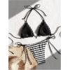 imageSOLY HUX Womens Striped Swimsuit Halter Triangle String Bikini Set Tie Side Two Piece Bathing SuitBlack and White Striped
