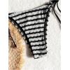 imageSOLY HUX Womens Striped Swimsuit Halter Triangle String Bikini Set Tie Side Two Piece Bathing SuitBlack and White Striped
