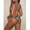 imageSOLY HUX Womens Swimsuit Zebra Striped Underwire Tie Side Bathing Suit Two Piece Bikini SetsMulticoloured Printed