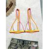 imageSOLY HUX Womens Triangle Bikini Top Spaghetti Strap Sexy Swimsuit Top OnlyArmy Green Colorblock