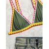 imageSOLY HUX Womens Triangle Bikini Top Spaghetti Strap Sexy Swimsuit Top OnlyArmy Green Colorblock