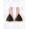 imageSOLY HUX Womens Triangle Bikini Top Spaghetti Strap Sexy Swimsuit Top OnlyBlack Colorblock