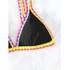 imageSOLY HUX Womens Triangle Bikini Top Spaghetti Strap Sexy Swimsuit Top OnlyBlack Colorblock