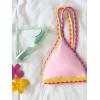 imageSOLY HUX Womens Triangle Bikini Top Spaghetti Strap Sexy Swimsuit Top OnlyLight Pink Colorblock