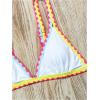 imageSOLY HUX Womens Triangle Bikini Top Spaghetti Strap Sexy Swimsuit Top OnlyWhite Colorblock