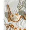 imageSOLY HUX Womens Tropical Bikini Sets Cute Fringe 2 Piece Underwire Swimsuits Boho Bathing SuitsBeige Tropical