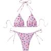 imageSOLY HUX Womens Bikini Sets Cherry Print Halter Triangle Tie Side Bathing Suits 2 Piece SwimsuitPink Cherry