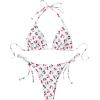 imageSOLY HUX Womens Bikini Sets Cherry Print Halter Triangle Tie Side Bathing Suits 2 Piece SwimsuitWhite Cherry