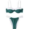 Dark Green and White Colorblock
