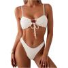 imageSOLY HUX Womens High Waisted Bikini Sets String Bikinis Triangle Swim Suits Two Piece Bathing Suit for Women 2025Plain Beige