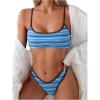 imageSOLY HUX Womens Striped Contrast Binding Bikini Sets Bathing Suit Two Piece SwimsuitBlue Striped