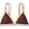 imageSOLY HUX Womens Triangle Bikini Top Spaghetti Strap Sexy Swimsuit Top OnlyBrown Colorblock