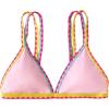 imageSOLY HUX Womens Triangle Bikini Top Spaghetti Strap Sexy Swimsuit Top OnlyLight Pink Colorblock