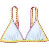 imageSOLY HUX Womens Triangle Bikini Top Spaghetti Strap Sexy Swimsuit Top OnlyWhite Colorblock