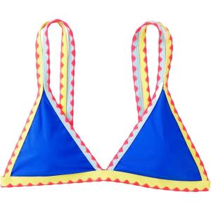 imageSOLY HUX Womens Triangle Bikini Top Spaghetti Strap Sexy Swimsuit Top OnlyBlue Colorblock