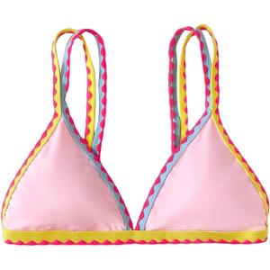 imageSOLY HUX Womens Triangle Bikini Top Spaghetti Strap Sexy Swimsuit Top OnlyLight Pink Colorblock