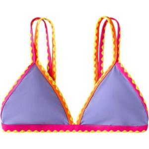 imageSOLY HUX Womens Triangle Bikini Top Spaghetti Strap Sexy Swimsuit Top OnlyPurple Colorblock