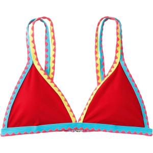 imageSOLY HUX Womens Triangle Bikini Top Spaghetti Strap Sexy Swimsuit Top OnlyRed Colorblock