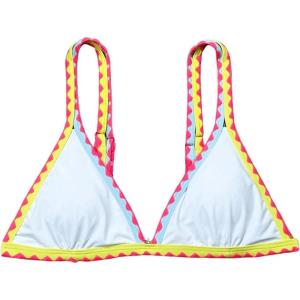 imageSOLY HUX Womens Triangle Bikini Top Spaghetti Strap Sexy Swimsuit Top OnlyWhite Colorblock