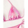 imageSOLY HUX Bathing Suit for Women Metallic Halter Top Two Piece Swimsuit Tie Side Triangle Thong Bikini SwimwearPure Hotpink