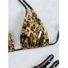 imageSOLY HUX Bathing Suit for Women Metallic Snakeskin Print Halter Triangle Cut Out Bikini Sets Two Piece SwimsuitMulticoloured