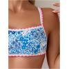 imageSOLY HUX Bathing Suit for Women Two Piece Floral Print Tie Back Swimsuit Bikini SetsBlue Floral