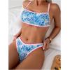 imageSOLY HUX Bathing Suit for Women Two Piece Floral Print Tie Back Swimsuit Bikini SetsBlue Floral