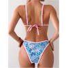 imageSOLY HUX Bathing Suit for Women Two Piece Floral Print Tie Back Swimsuit Bikini SetsBlue Floral