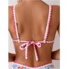imageSOLY HUX Bathing Suit for Women Two Piece Floral Print Tie Back Swimsuit Bikini SetsMulticoloured Floral